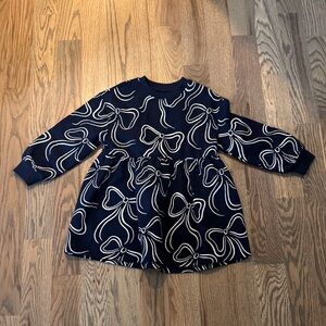 Marks & Spencer Navy Blue Bow Print Kids Dress